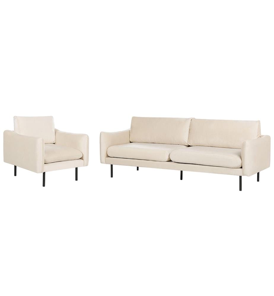 Ensemble de salon 4 places VINTERBRO Velours Beige clair