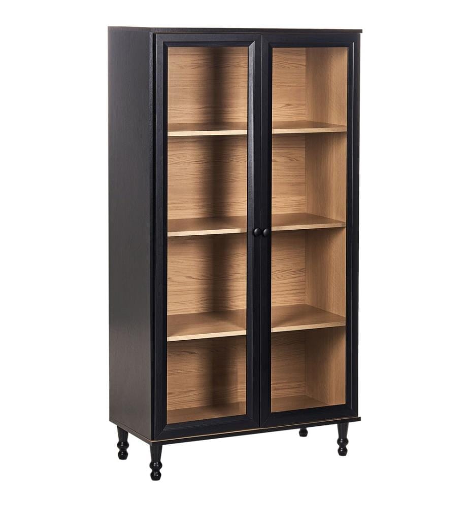 Vitrine en verre TINGLEDALE 80 cm Noir