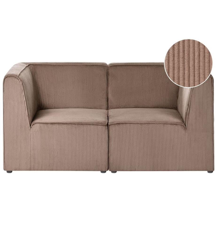 Canapé modulable 2 places LEMVIG Beige sable Velours côtelé