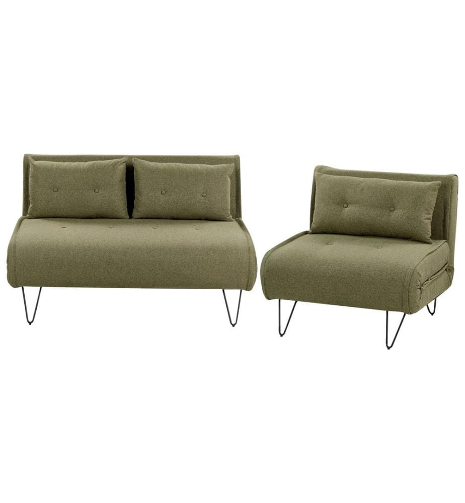 Ensemble de salon 3 places VESTFOLD Tissu Vert olive