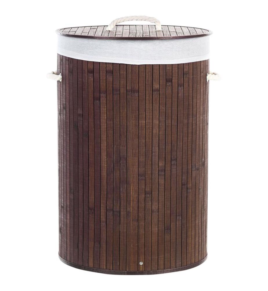 Panier à linge SANNAR Bambou Marron foncé 75 L