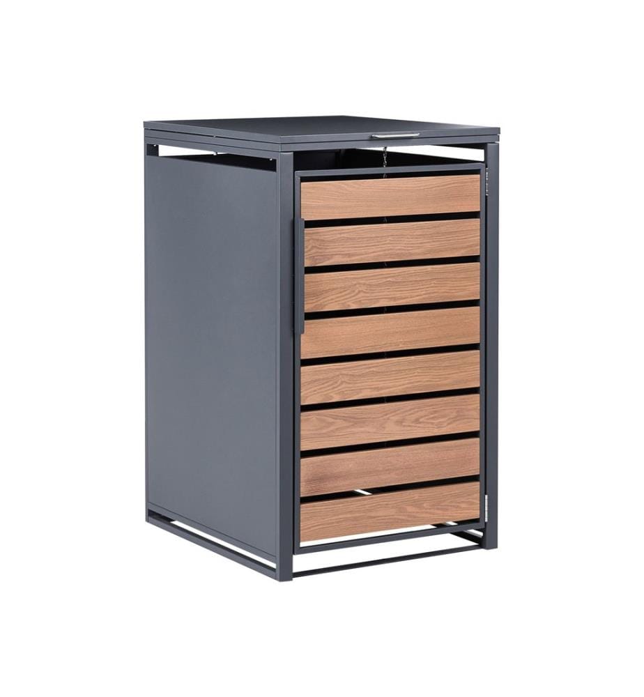 Cache poubelle extérieur 240 L POLICORO Métal Gris foncé