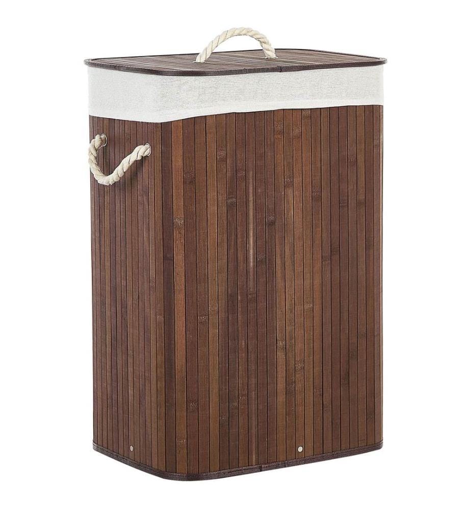 Panier à linge KOMARI Bambou Marron foncé 72 L