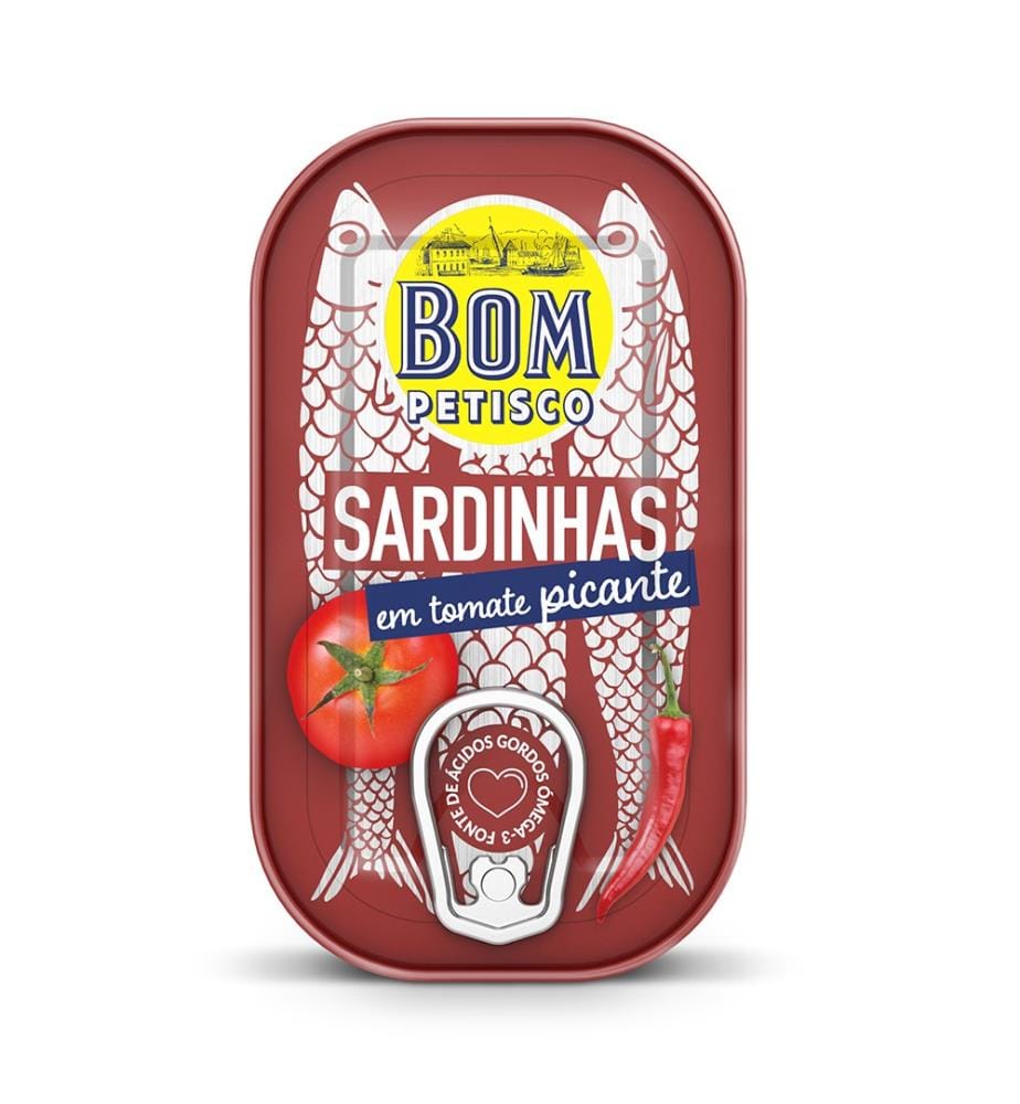 Bom Petisco Sardines à la sauce piquante en boîte / Sardines à la sauce piquante - 120 g