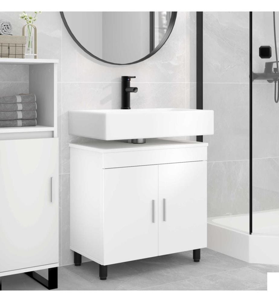 Unité de vanité de salle de bain Blanc 60 x 35 x 60 cm