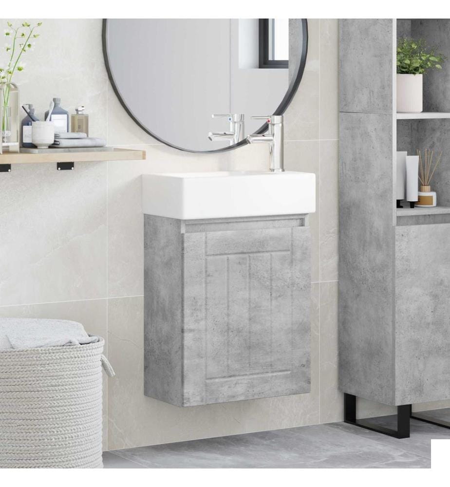 Meuble de salle de bain avec robinet Gris béton