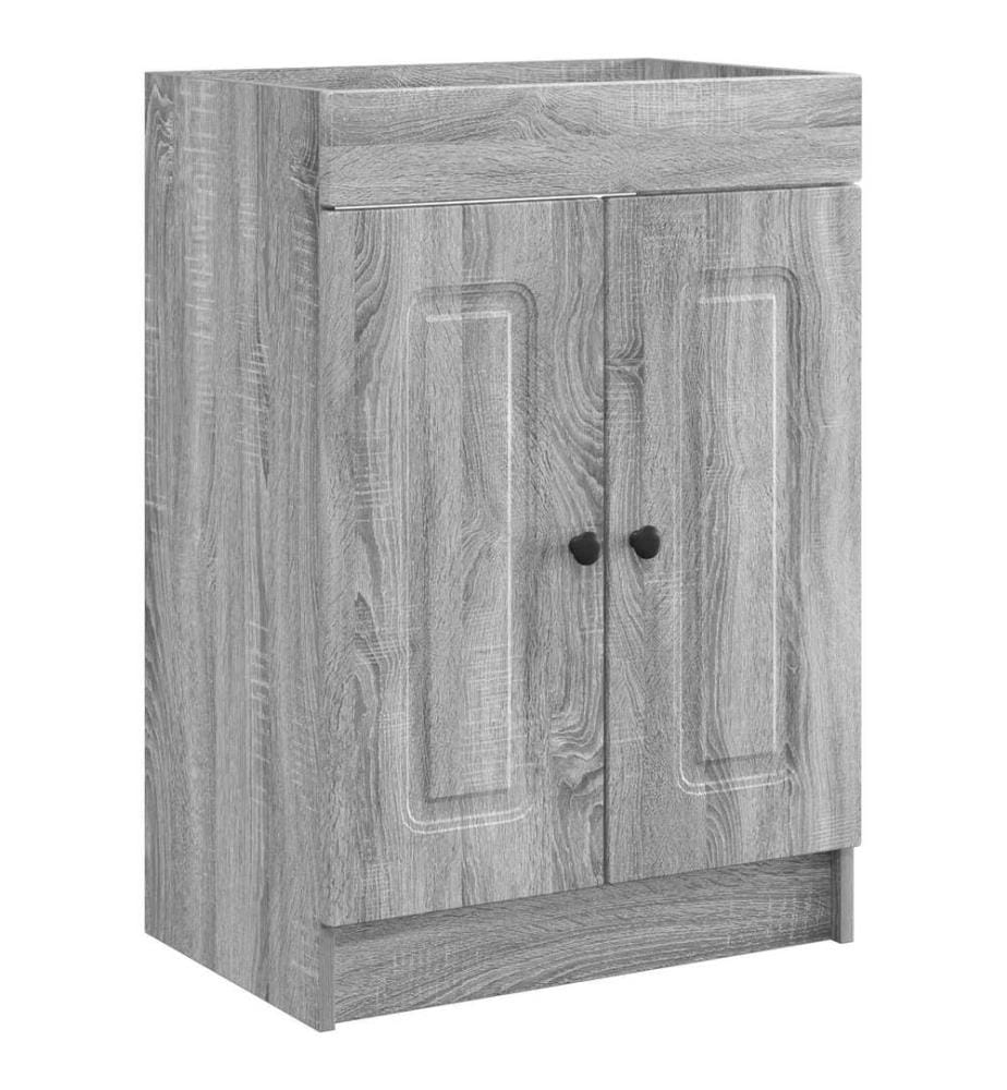 Armoire sous évier de salle de bain Sonoma gris