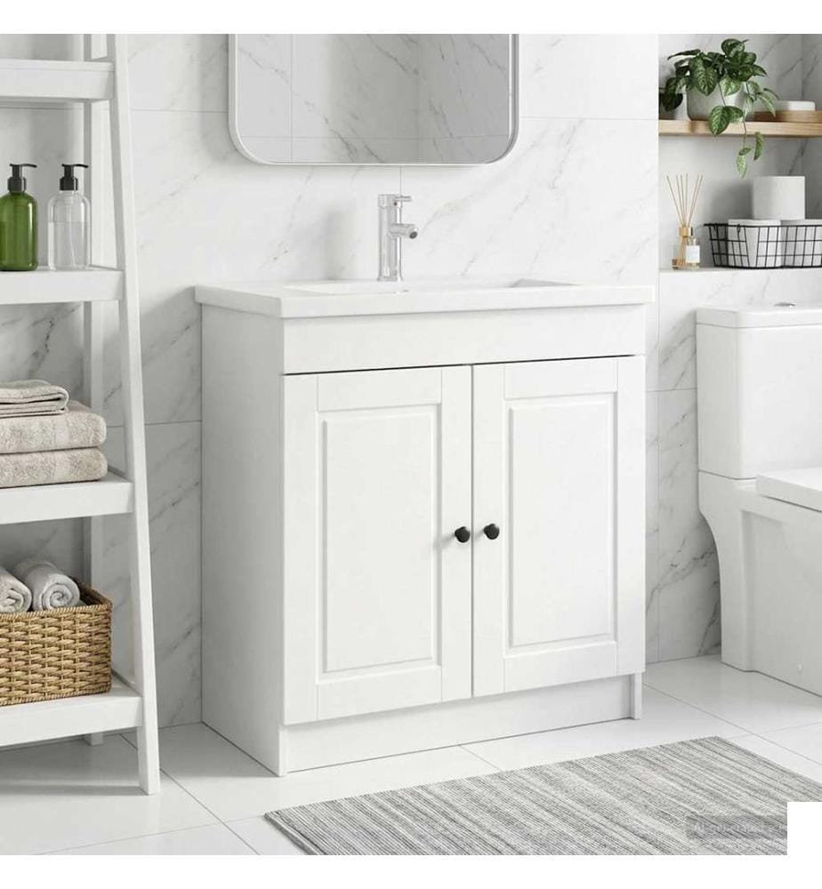 Armoire sous évier de salle de bain Blanc 78,5 x 37,5 x 81 cm
