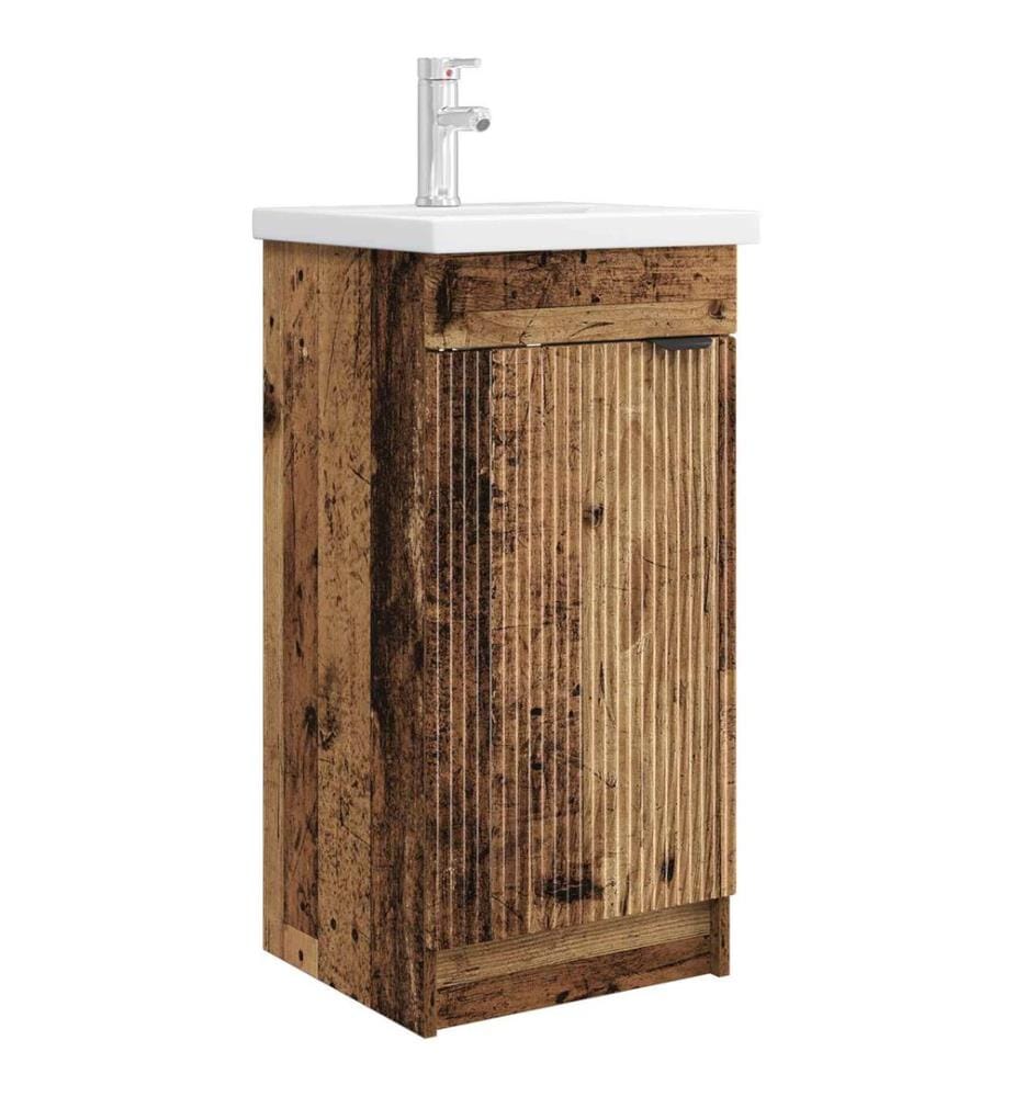 Meuble de salle de bain avec évier Bois ancien