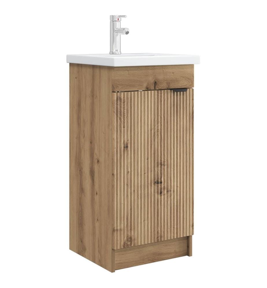 Meuble de salle de bain avec évier Chêne artisanal