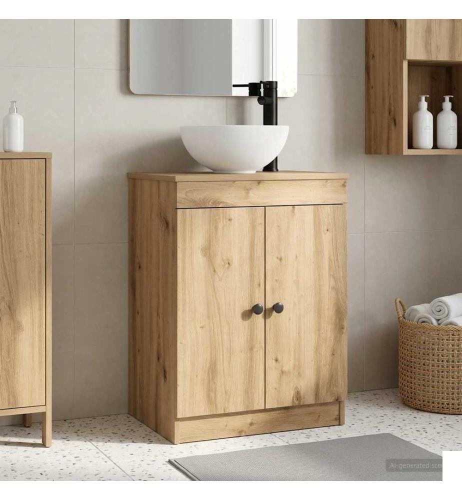 Meuble de salle de bain avec évier Chêne artisanal