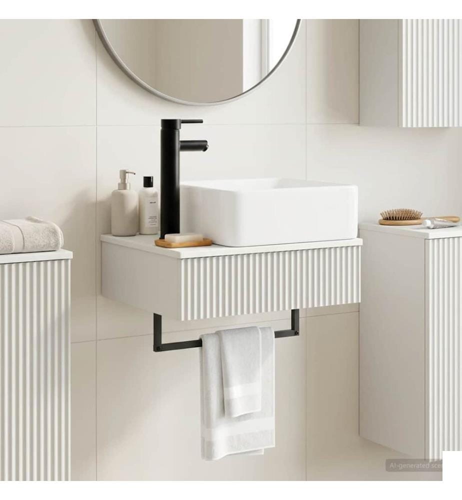 Basin de lavage mural Blanc 53 x 35 x 39 cm Bois d'ingénierie