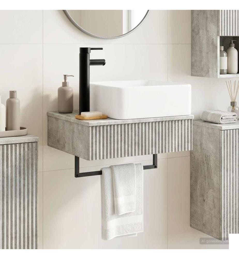 Basin de lavage mural Gris béton 53 x 35 x 39 cm