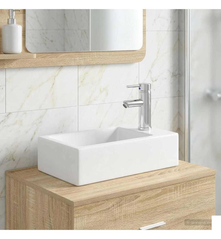 Lavabo de salle de bains Chrome 45,5 x 25,5 x 13 cm métal