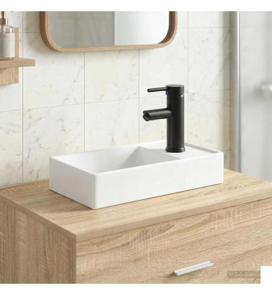Lavabo de salle de bains Noir Mat 40,5 x 22,5 x 11,5 cm métal