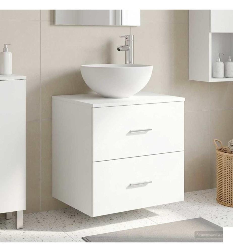 Meuble lavabo mural Blanc 49,5 x 35 x 63 cm Bois d'ingénierie