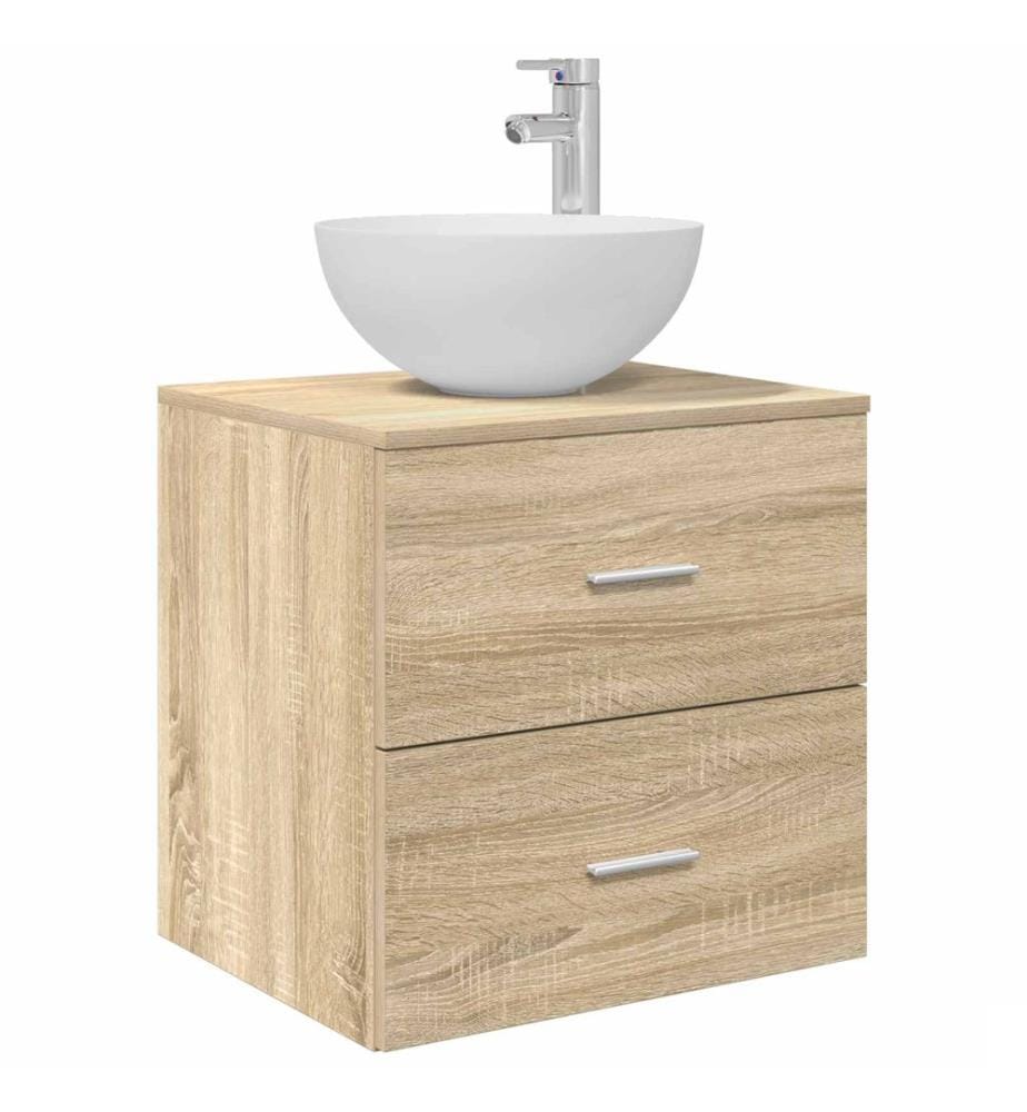 Vanité de lavabo mural Chêne Sonoma 49,5 x 41 x 64,5 cm