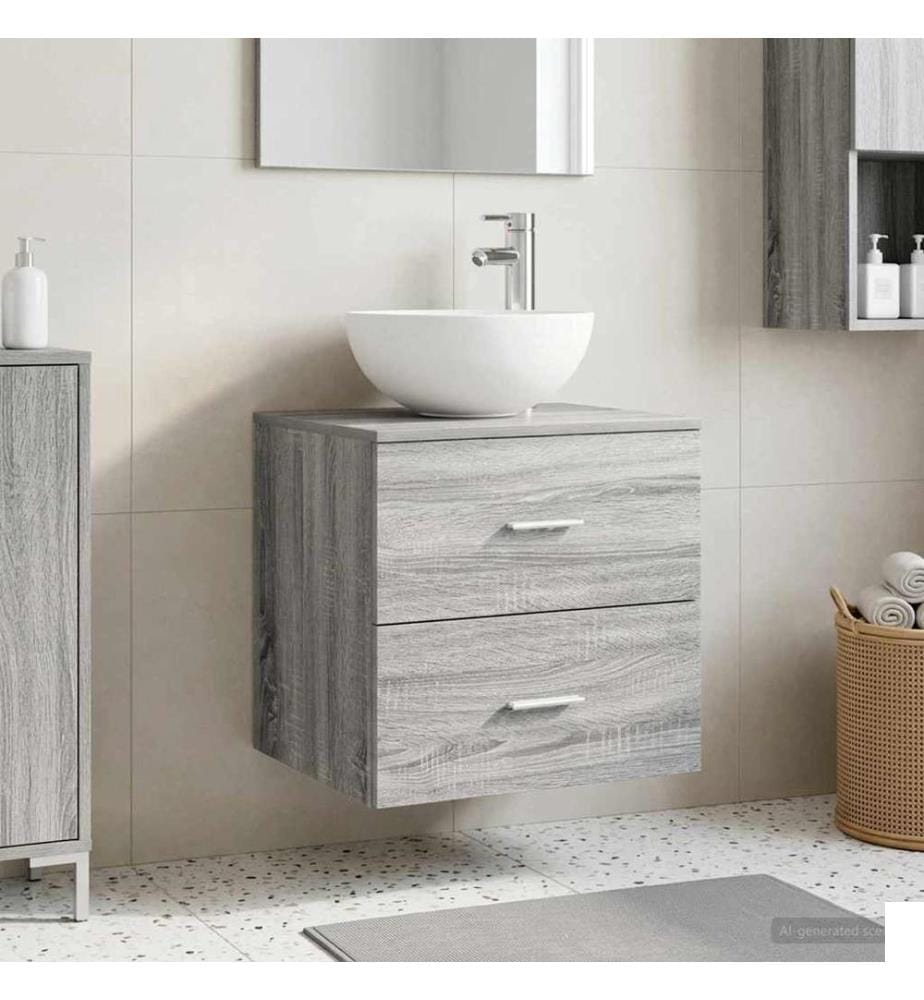 Vanité de lavabo mural Sonoma gris 49,5 x 41 x 64,5 cm