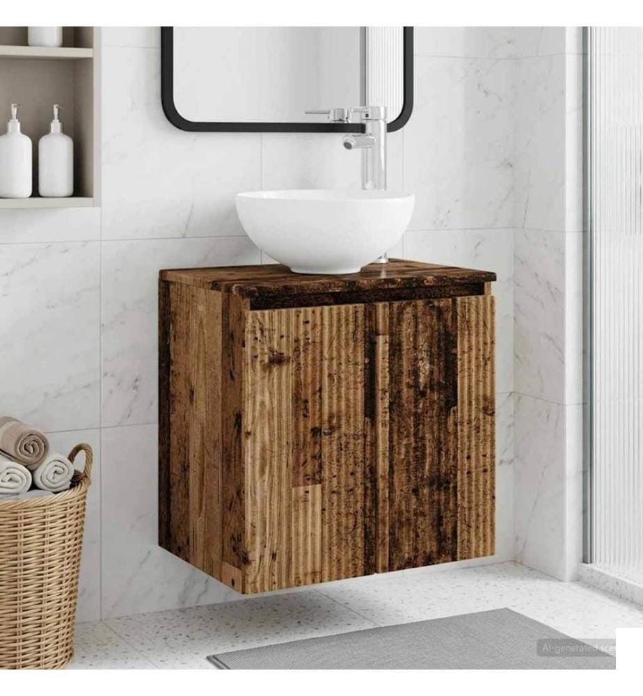 Vanité de lavabo mural Bois ancien 49,5 x 35 x 63 cm