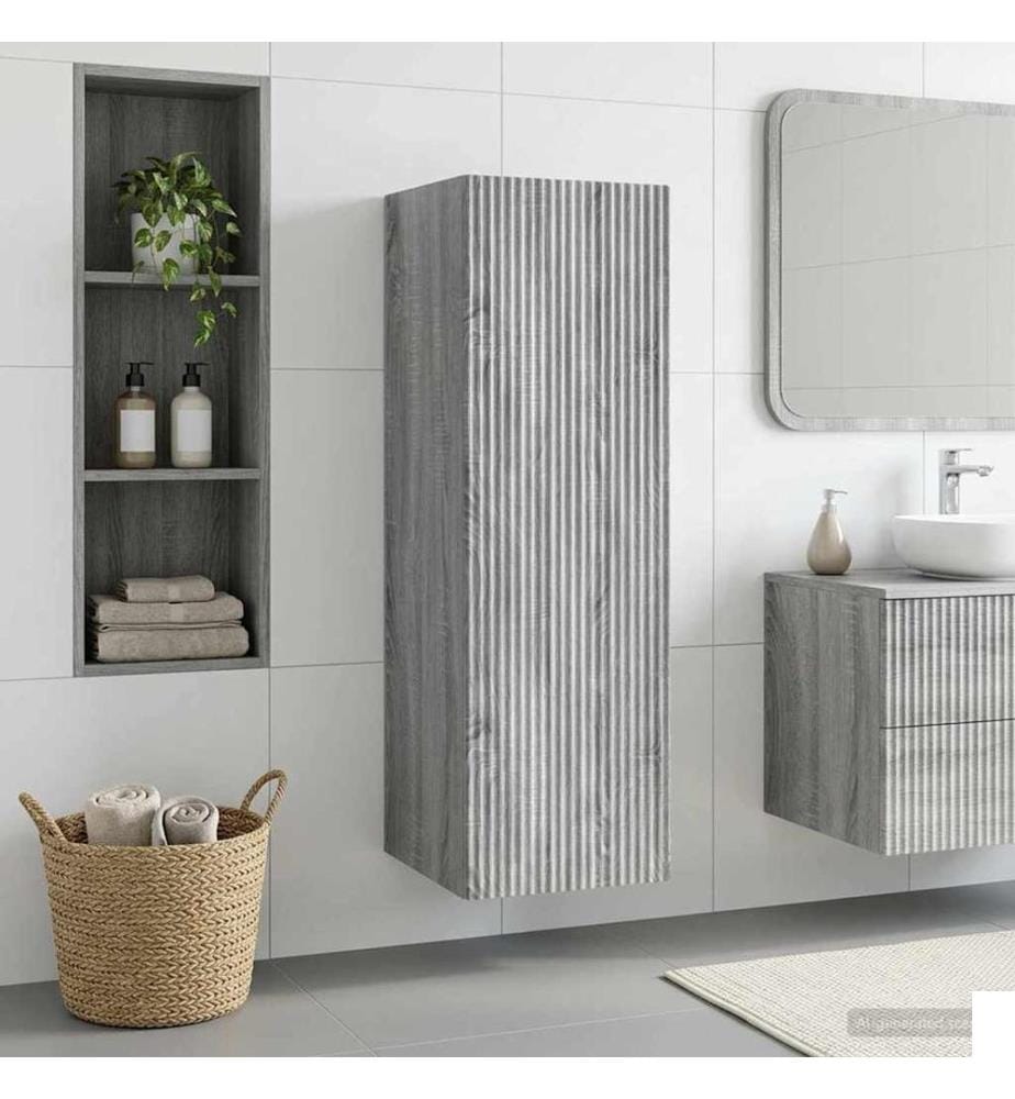 Cabinet de Salle de Bain Mural Sonoma gris 33 x 34,5 x 100 cm