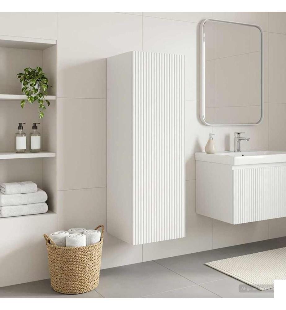Cabinet de Salle de Bain Mural Blanc 33 x 34,5 x 60 cm