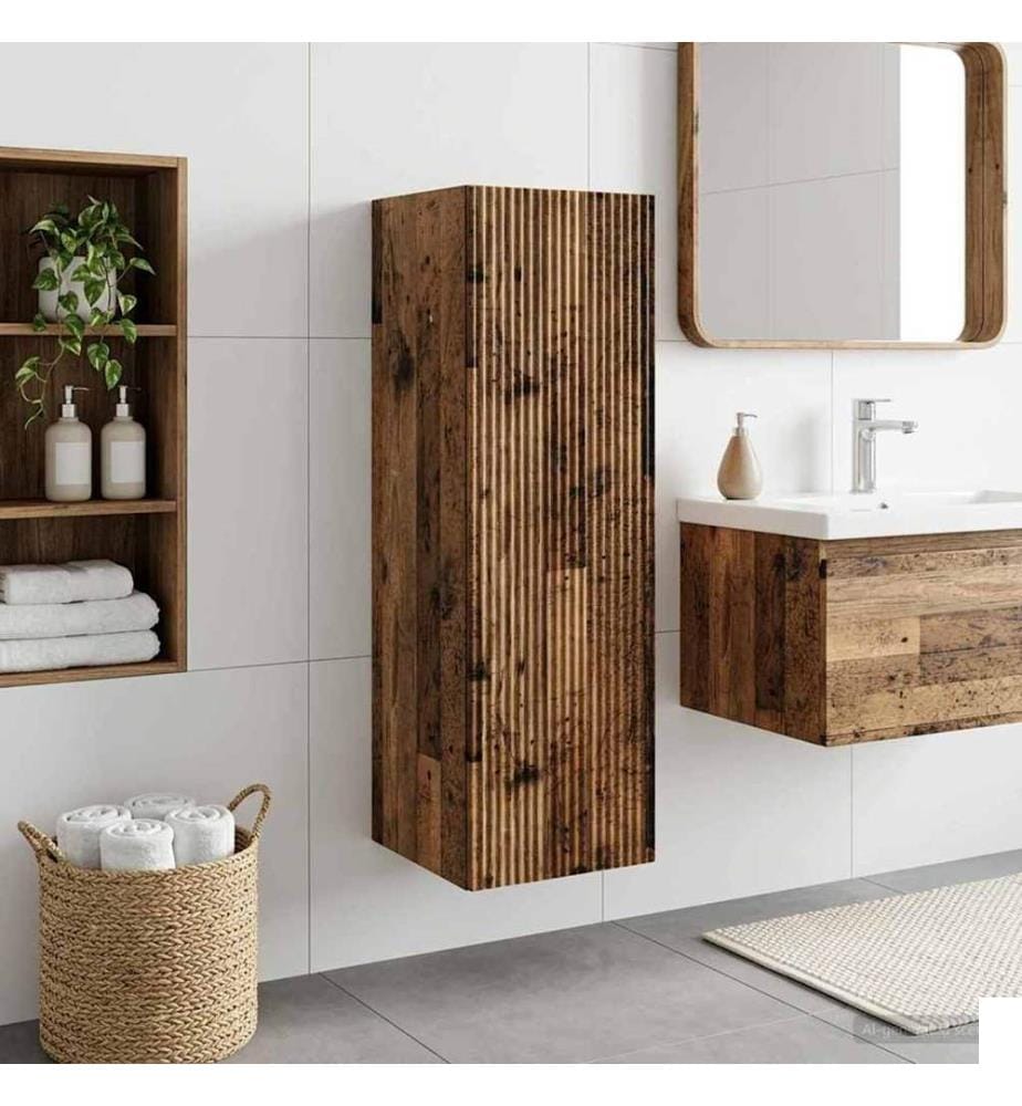 Cabinet de Salle de Bain Mural Bois ancien 33 x 34,5 x 60 cm