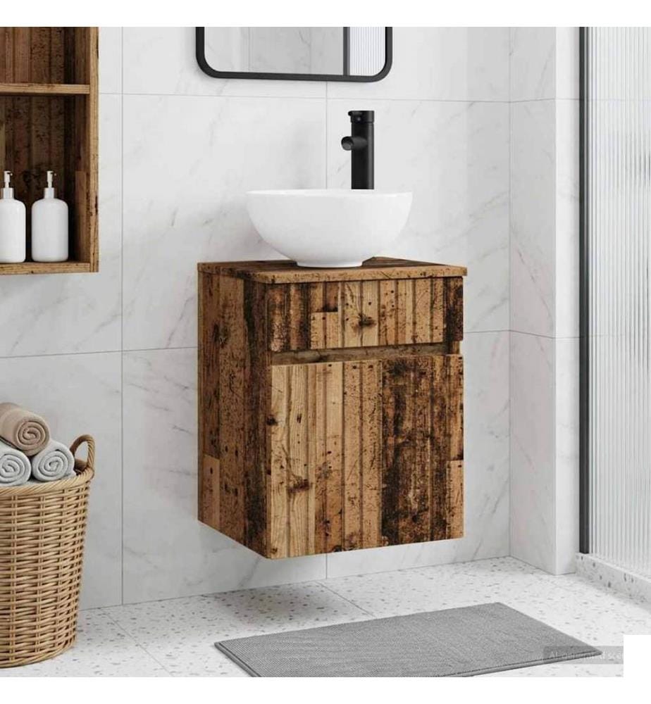 Meuble de lavabo mural Bois ancien 39 x 41 x 64,5 cm
