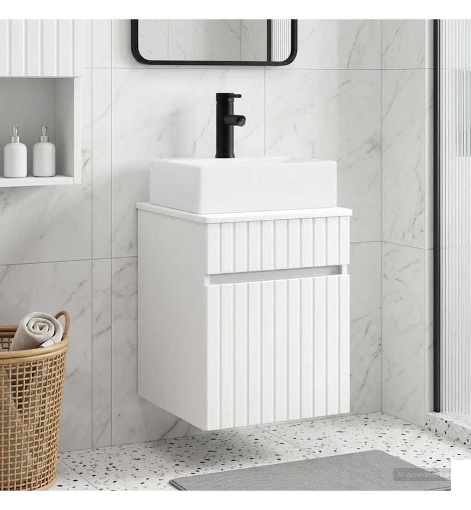 Meuble-sèche avec évier mural Blanc 39 x 41 x 62,5 cm