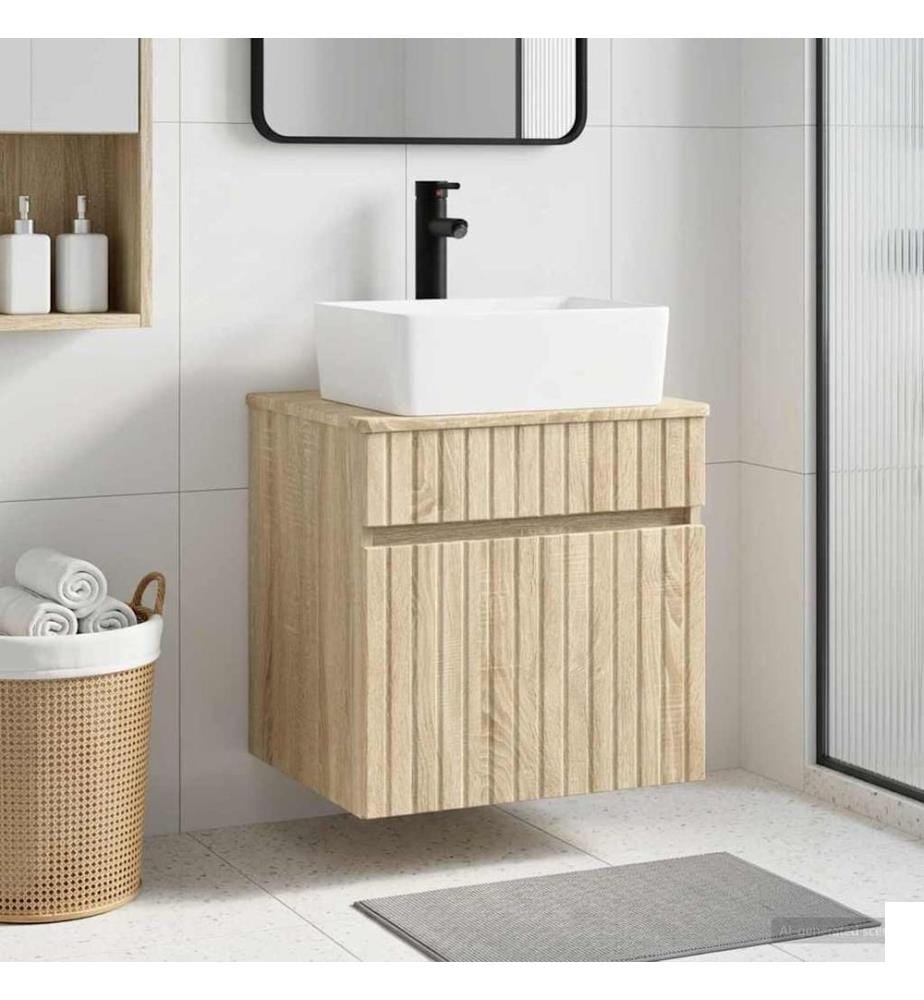 Meuble de lavabo mural Chêne Sonoma 49 x 41 x 63 cm