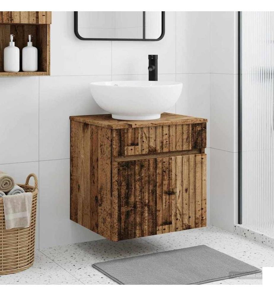 Meuble de lavabo mural Bois ancien 49 x 44,5 x 66,5 cm