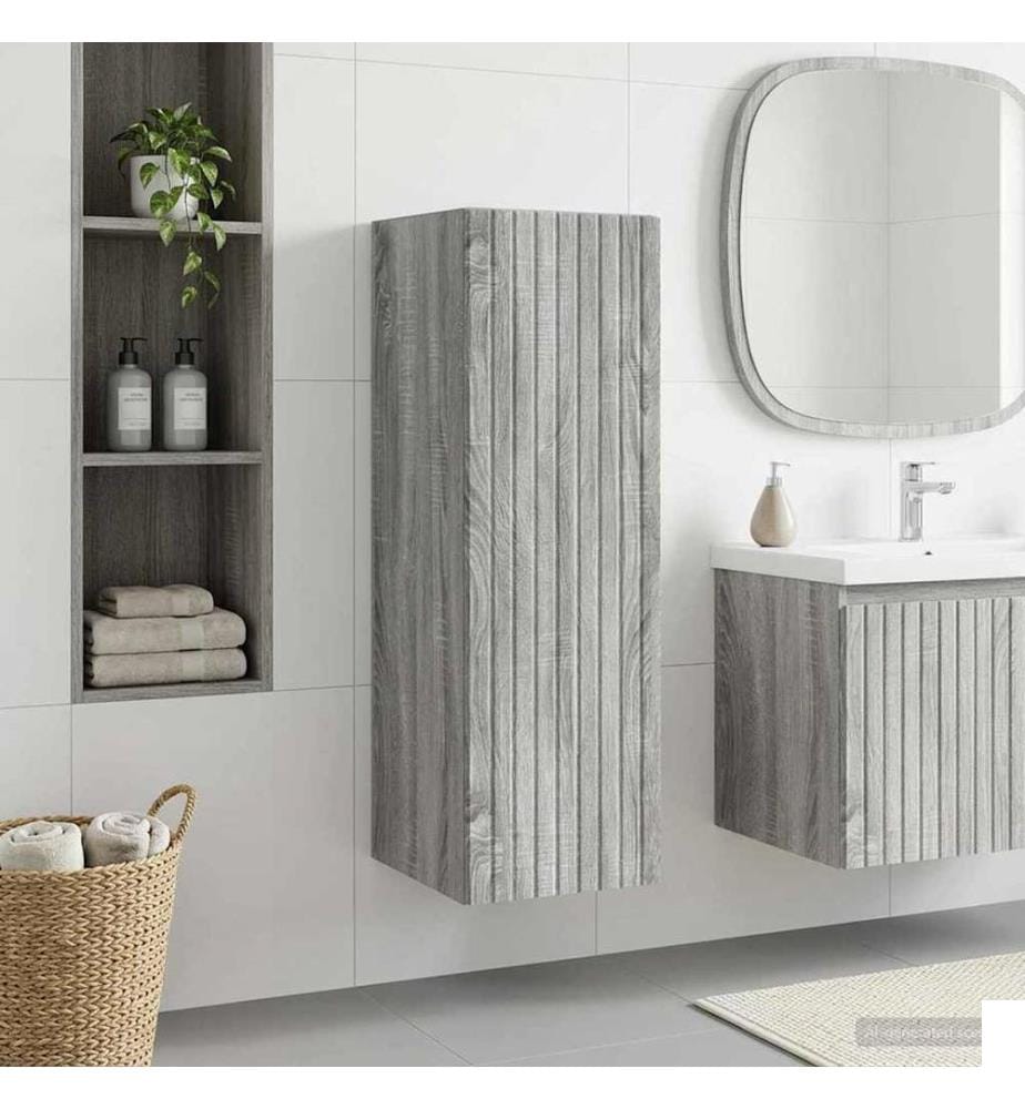 Cabinet de Salle de Bain Mural Sonoma gris 33 x 34,5 x 60 cm