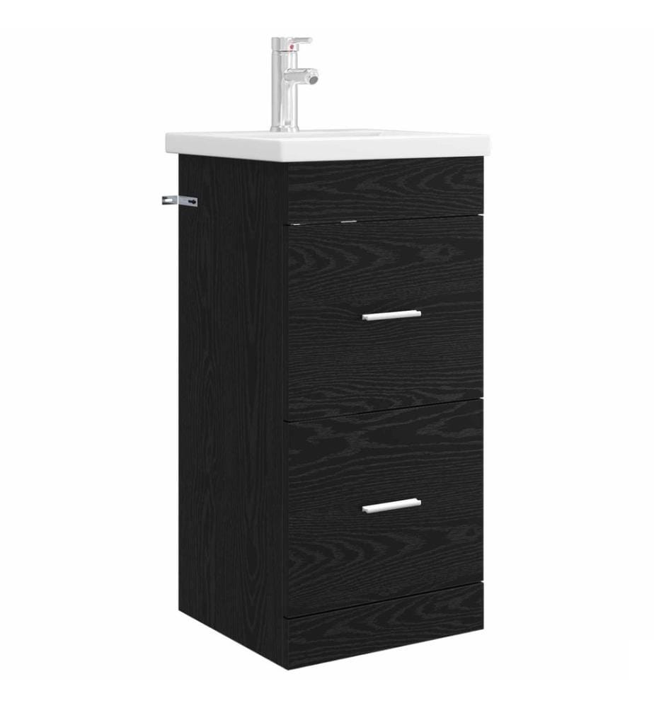 Meuble de salle de bain avec évier Chêne noir 42 x 40 x 84,5 cm