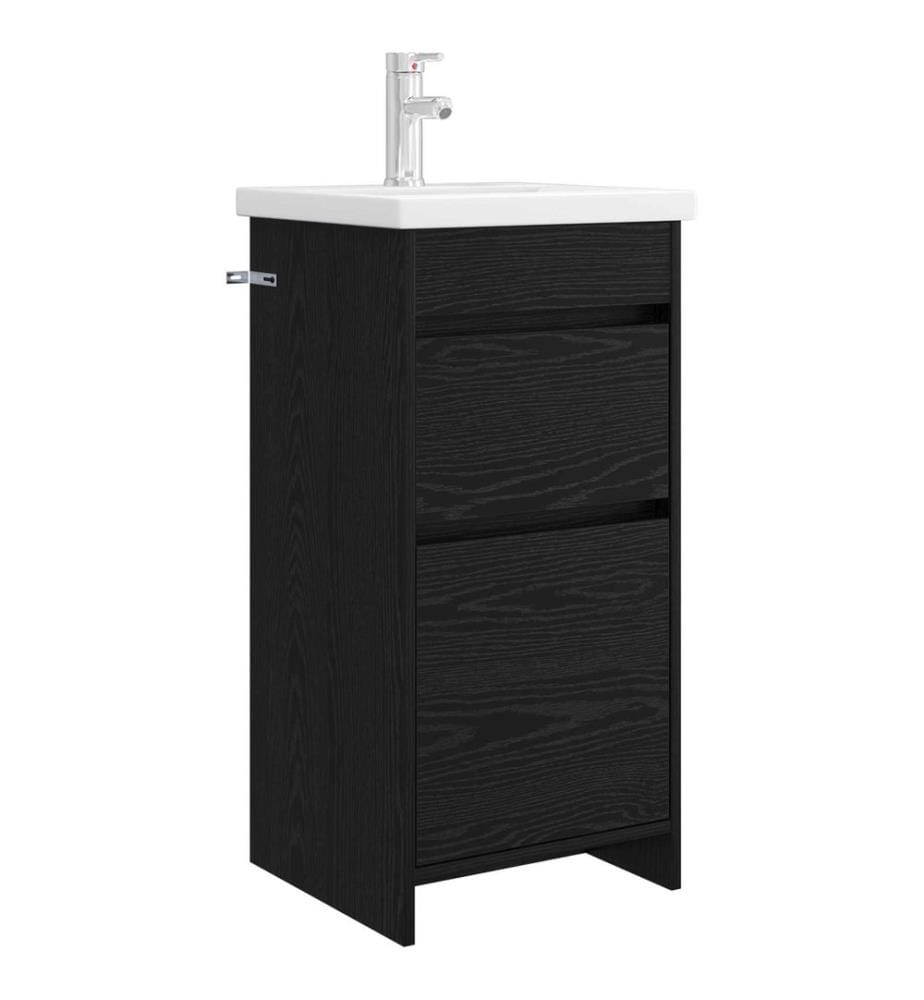 Meuble de salle de bain avec évier Chêne noir 42 x 40 x 84,5 cm