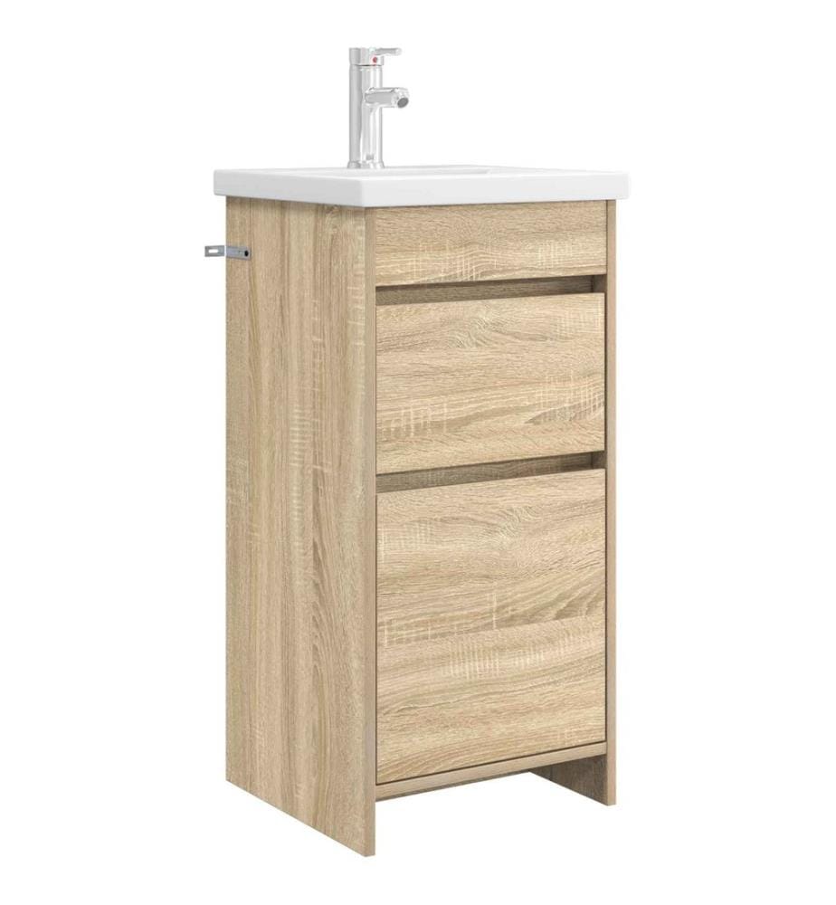 Meuble de salle de bain avec évier Chêne Sonoma