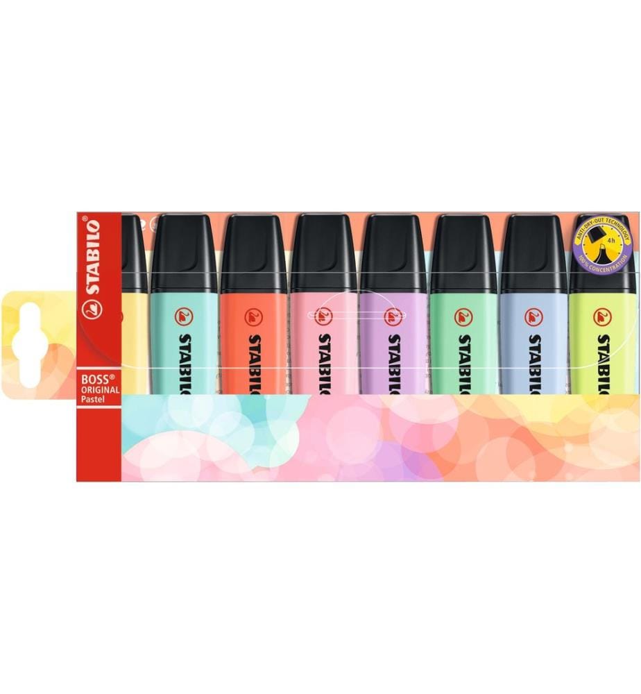 STABILO - Surligneur BOSS Pastel, 8 pièces