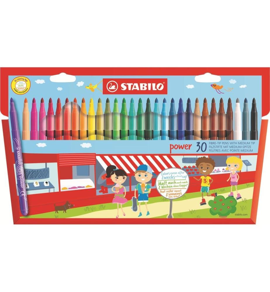 STABILO - Feutres de coloriage Power, 30 pièces
