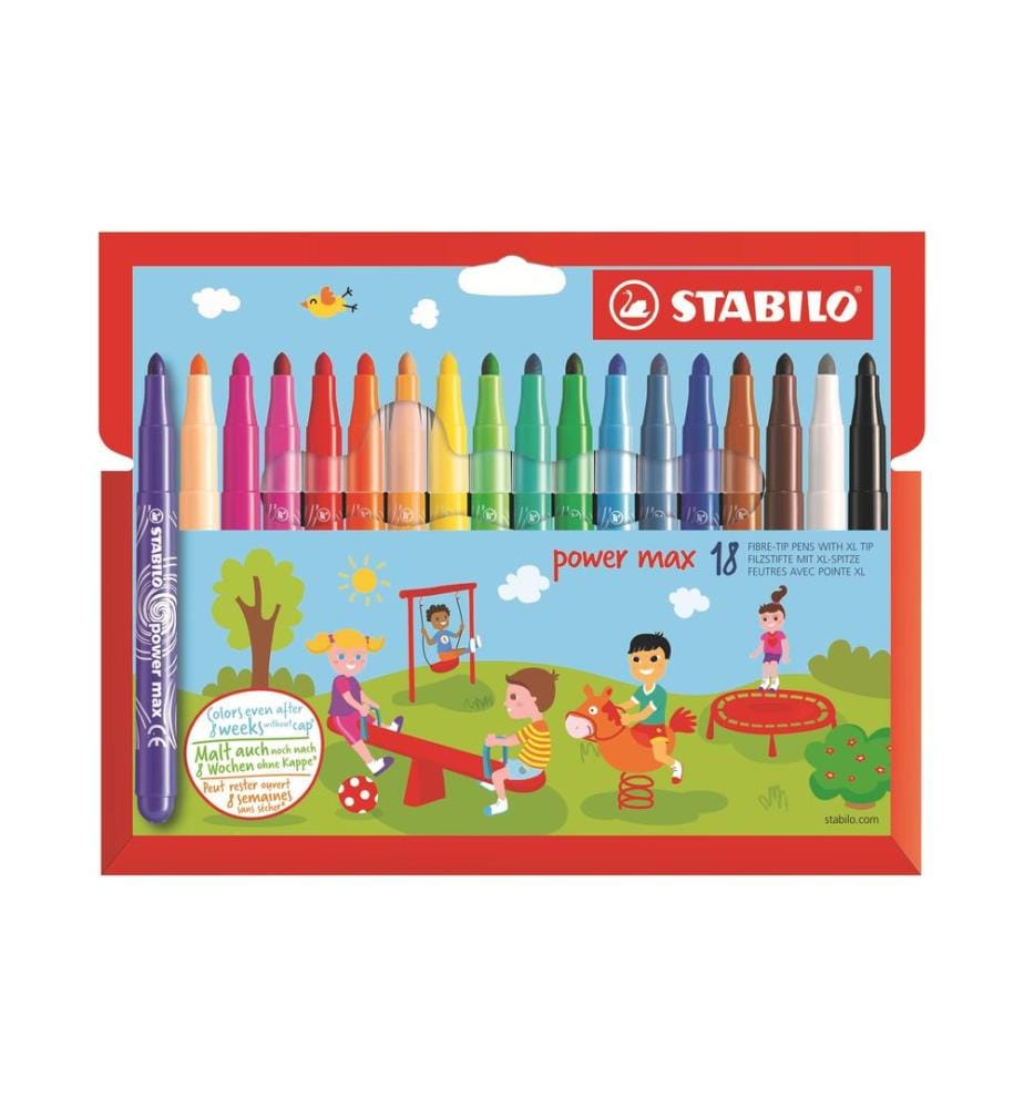 STABILO - Feutres de coloriage Power Max, 18 pièces