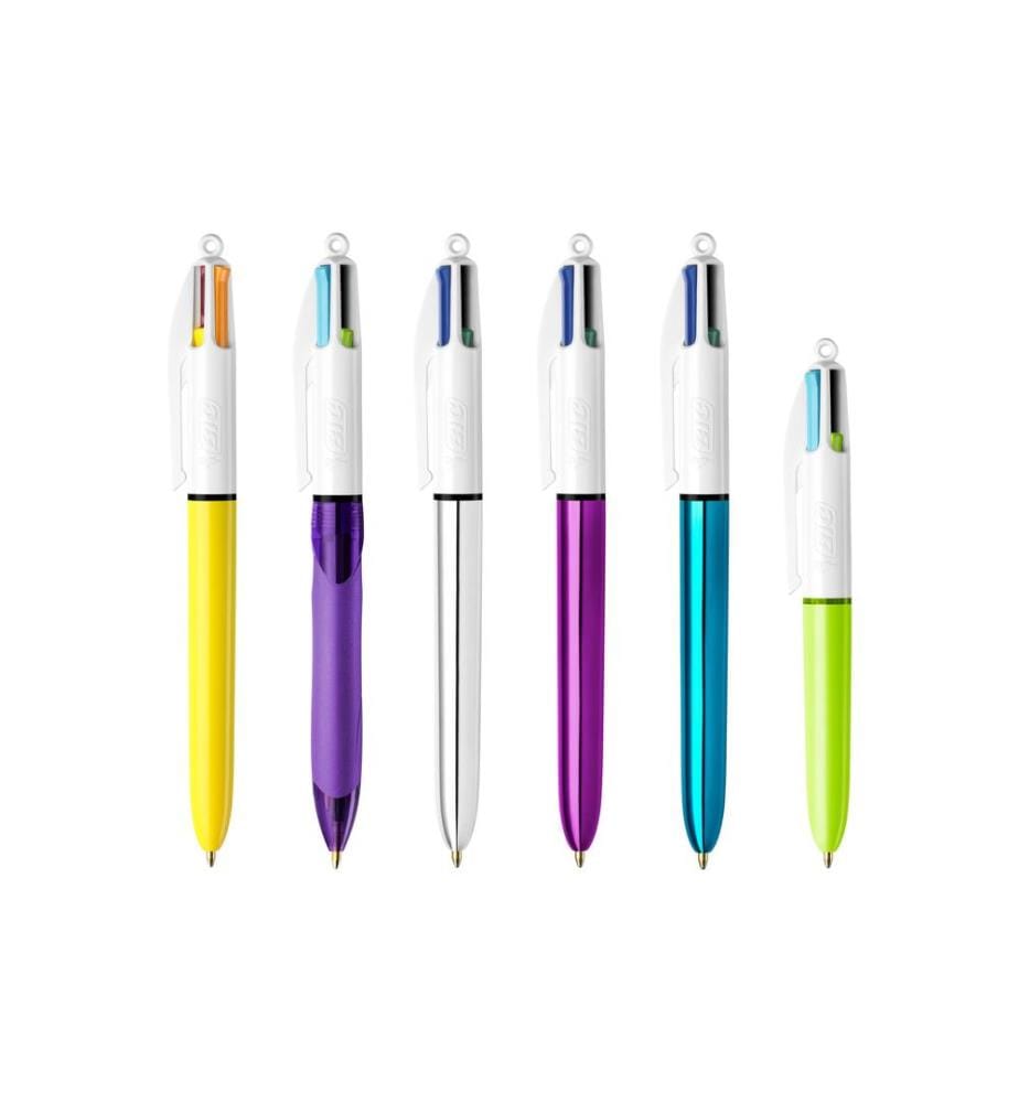 BIC - Stylo à bille multicolore 4 Colours Mega Case 6 pièces