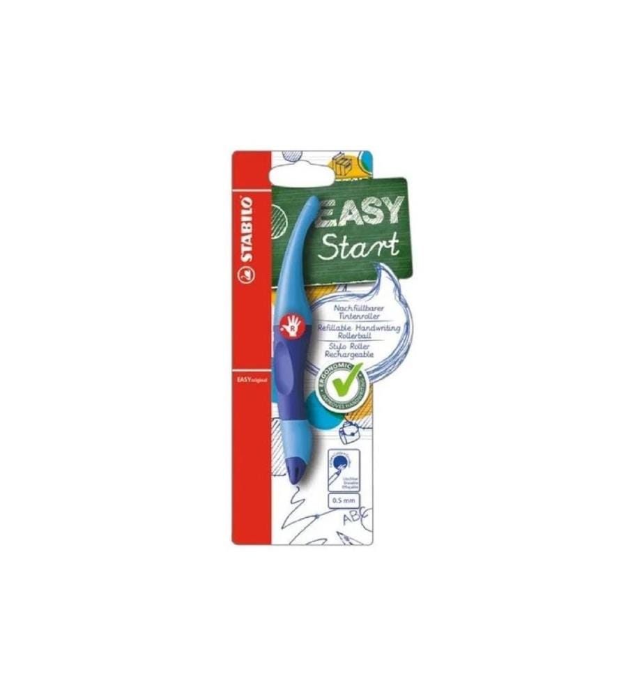 STABILO - Stylo à bille roulante Easy Start 0.5 mm, bleu