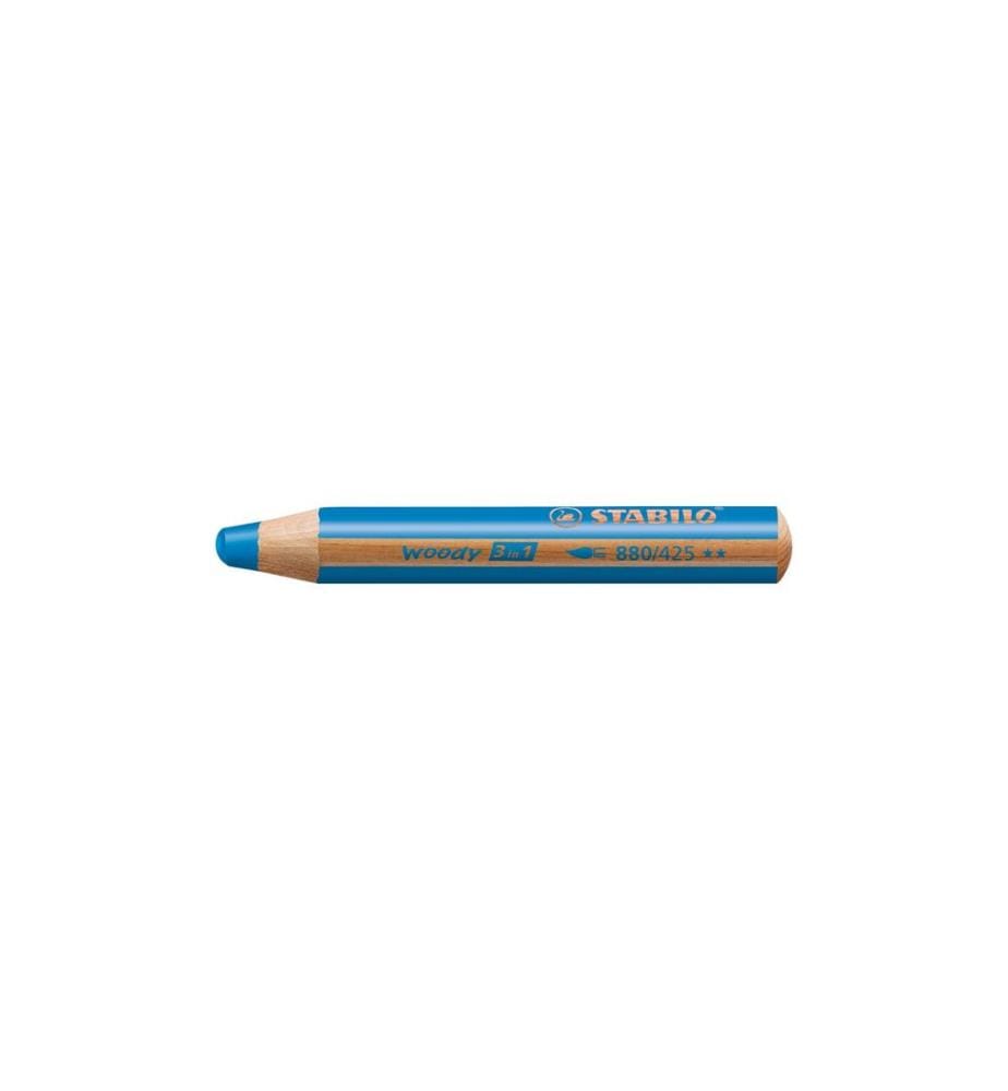 STABILO - Crayons de couleur Woody 3 en 1 Bleu moyen