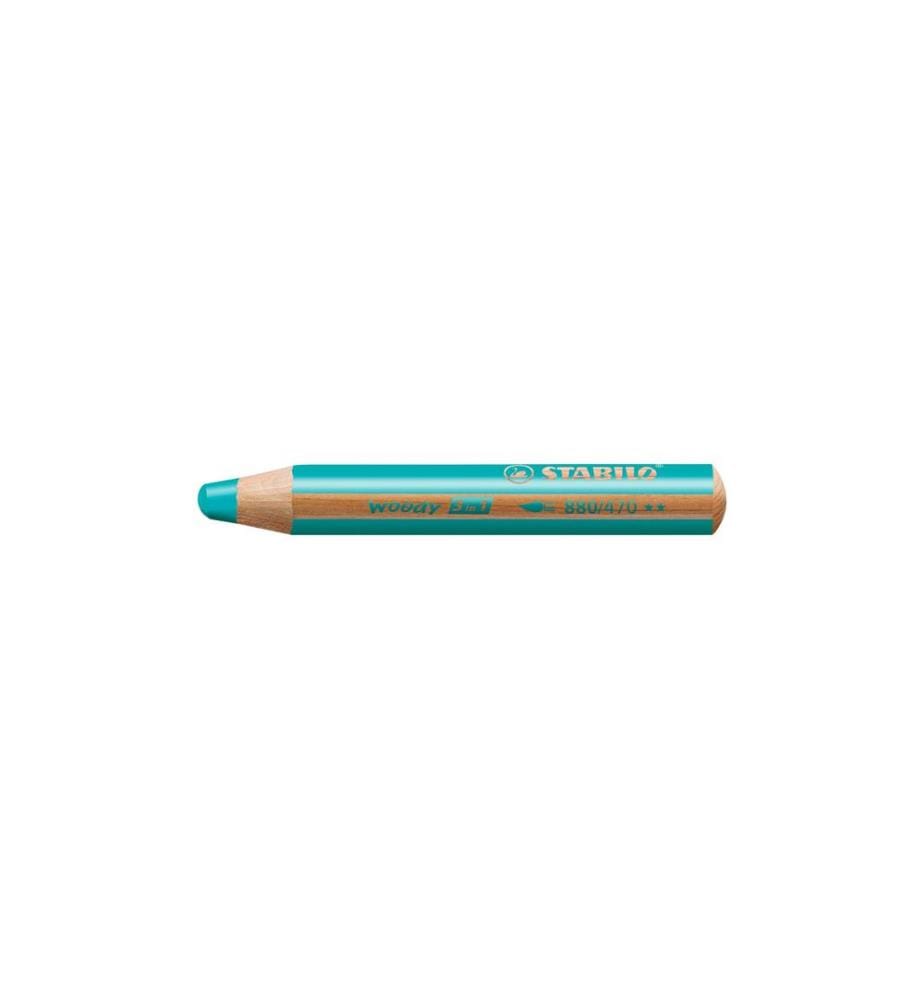 STABILO - Crayons de couleur Woody 3 en 1 Turquoise