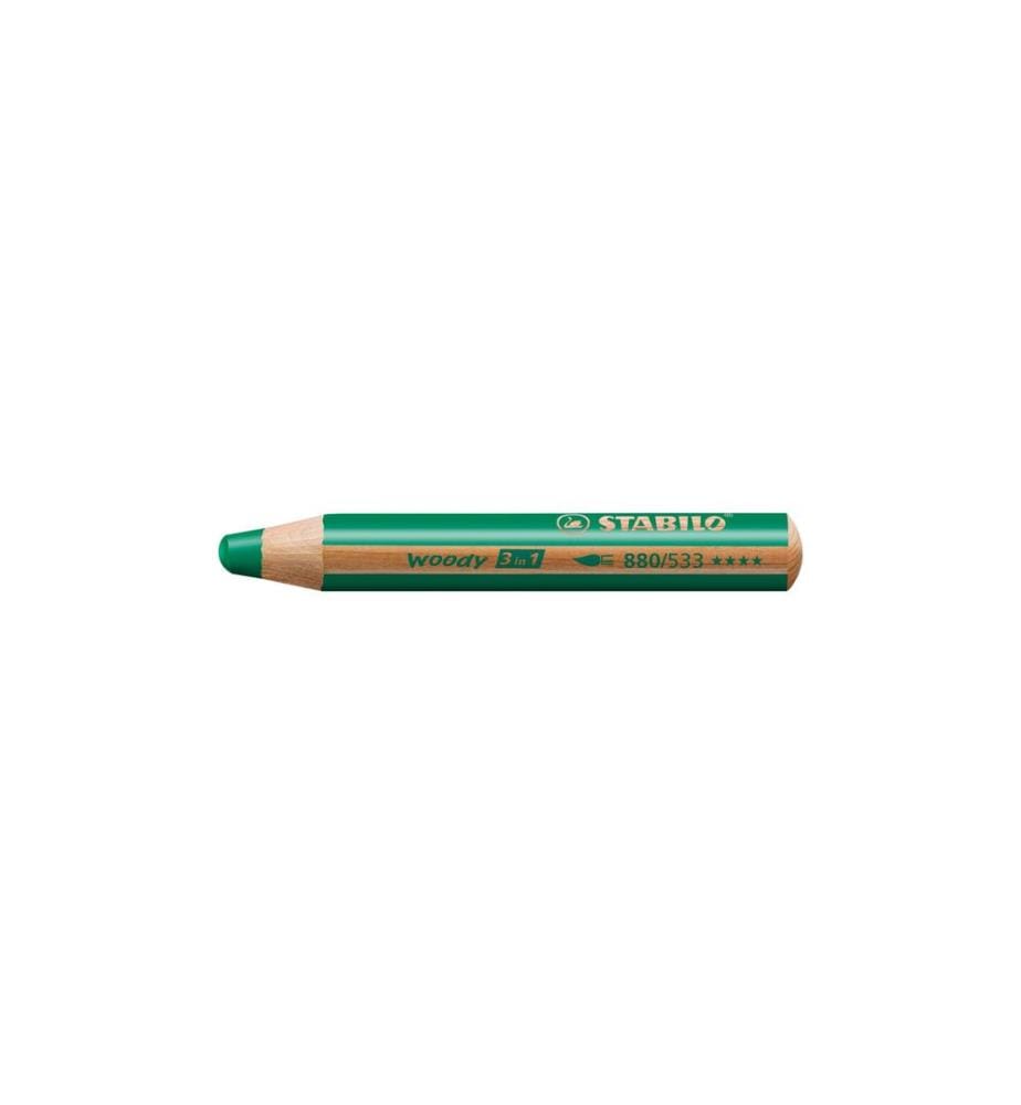 STABILO - Crayons de couleur Woody 3 en 1 Vert foncé