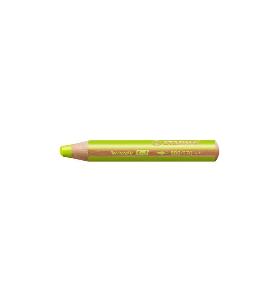 STABILO - Crayons de couleur Woody 3 en 1 Vert clair