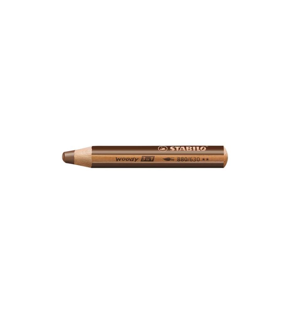 STABILO - Crayons de couleur Woody 3 en 1 Marron