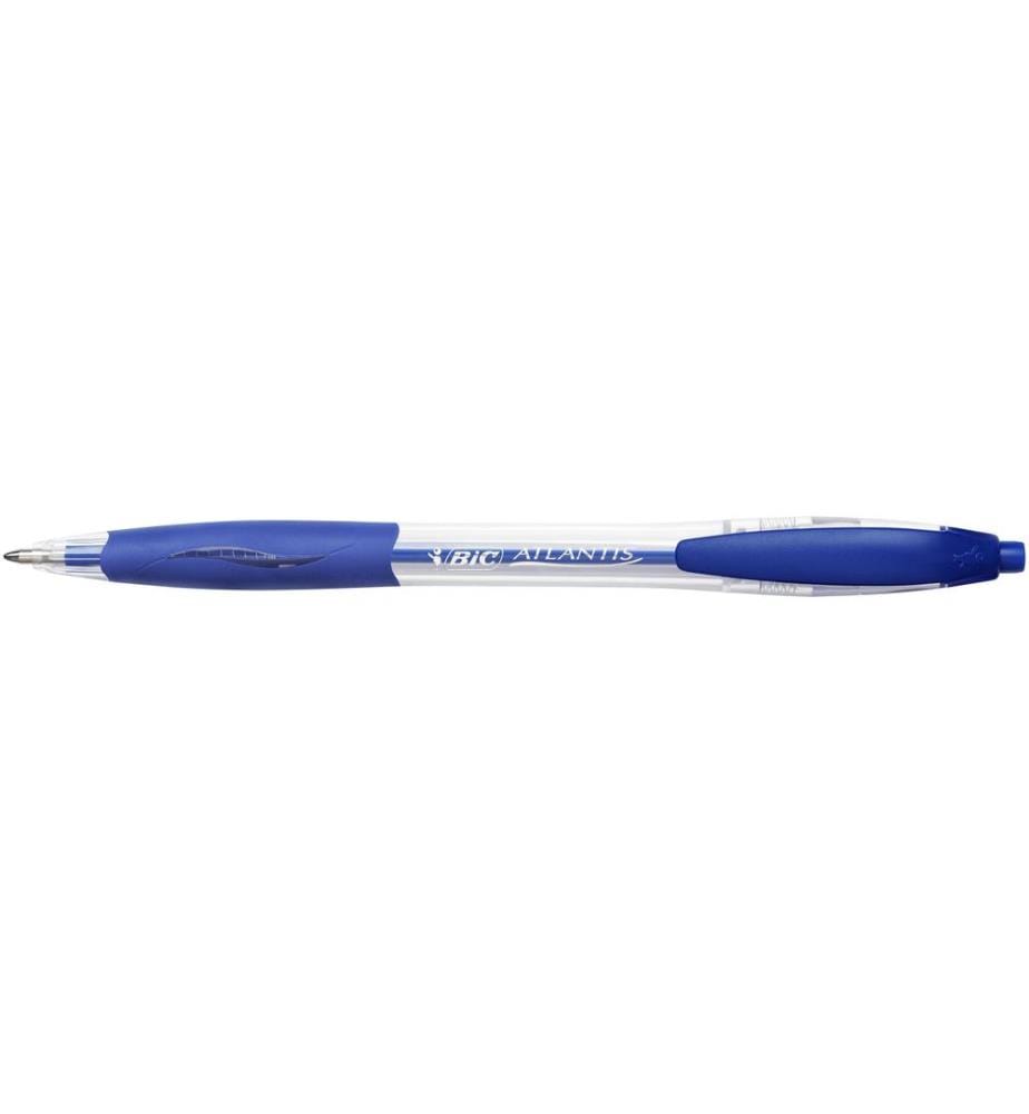 BIC - Stylo bille Atlantis Classic 0,32 mm, Bleu, 12 pièces