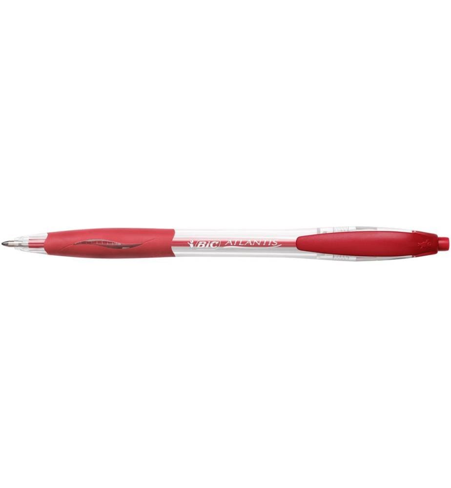 BIC - Stylo bille Atlantis Classic 0,32 mm, Rouge, 12 pièces