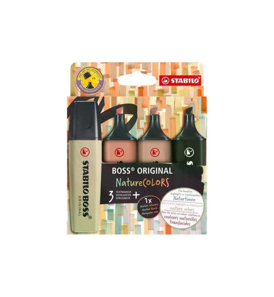 STABILO - Surligneur BOSS ORIGINAL NatureColors Lot de 4
