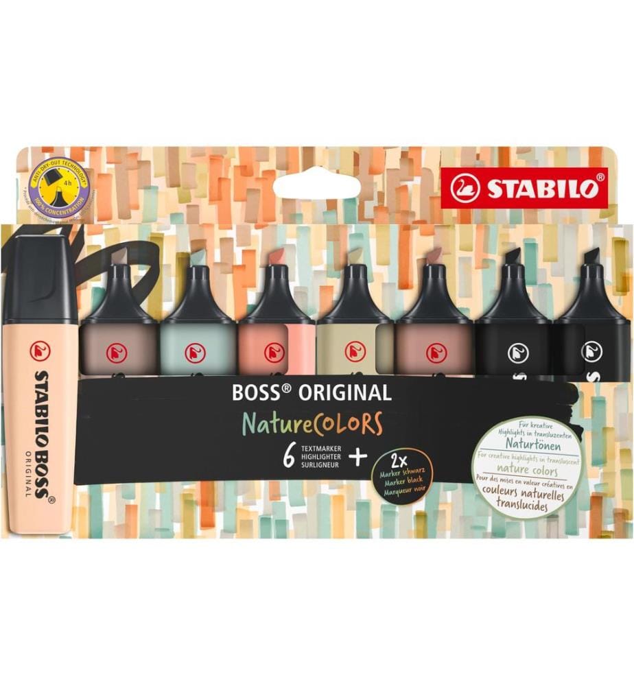 STABILO - Surligneur BOSS ORIGINAL NatureColors Lot de 8