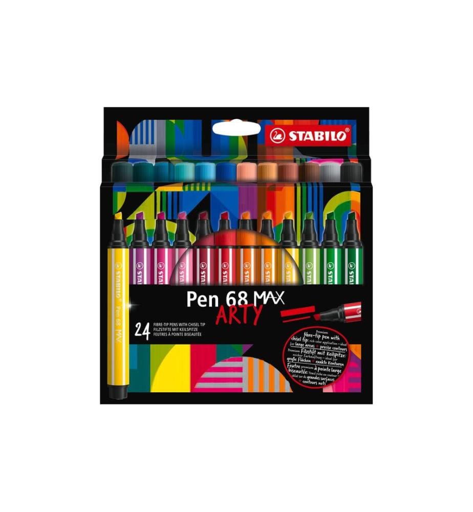 STABILO - Crayon feutre Pen 68 MAX ARTY Étui de 24