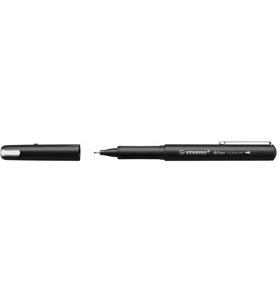 STABILO - Fineliner Driver fine 0.4 mm, bleu, 5 pièces